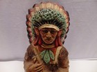 Original 1972 Universal Statuary Corp Sitting Indian Chief W  Peace Pipe 225 9 