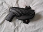 Black With Weave Pattern  Leather Law Enforcement Holster- 2 Pcs 