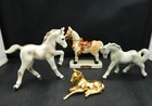 Lot Of 4 Assorted Vintage Souvenier Horse Figurines Porcelain   Metal