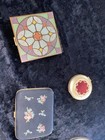 Vintage Powder Compact Lot W  Mirror   Puff - Volupte Usa  Evans  Us Army