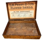 Antique Early 1900s D m  Ferry   Co s  Flower Seed  Dovetailed Wood Display Box
