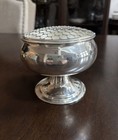 Vintage England Silverplate Rose Bowl Vase Pedestal Flower Frog 4 5   