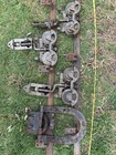 Antique Myers 3 Cast Iron Barn Door Rollers W  10    Track Architectural Salvage