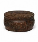 Pozzoni s Embossed Brass Powder Box 1912 Ornate Floral 3-3 4 X 2-7 8 X 1-7 8