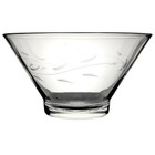 Vintage Large Etched Glass Salad Bowl 10 5  Diameter 6  H