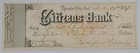 1887 Bank Check  Citizens Bank  Nevada City  Ca - Gaylord