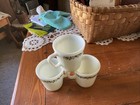 3 Vintage Pyrex Crazy Daisy Spring Blossom 10 Oz D Handle Coffee Mugs  Euc