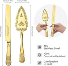 Gold Wedding Cake Knife And Server Set  Vintage Cake Cutting Set For Wedding  Pe