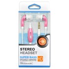 Pink Universal 3 5mm Earbuds Handsfree Remote Control With Mic  Stereo Headset
