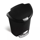 Simplehuman 50l Semi Round Plastic Step Trash Can Black