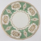 Nsp Meito Dinner Plate Green Borders W gold Encrusted Porcelain Antique