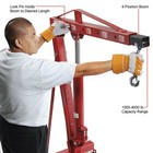 Floor Crane - 4000 Lbs Capacity - 2 Ton - Straight Boom - Manual Hydraulic Pump