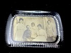 Antique Glass Photo Paperweight African American Family Excellent Condition