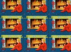 1948 Wx141 Child fireplace  u  Sheet Of 100 Us Christmas Seals Faults Folded Mnh