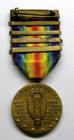 Vintage Ww I Victory Medal With 4 Battle Bars