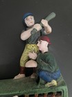 Vintage Mechanical Baseball Cast Iron Bank Hometown Battery Collectible Read