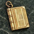 Antique Vintage 10k Yellow Gold Book Locket Pendant Opens Mini Photo Charm 1 2 