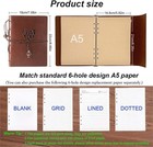 Vintage Notebook A5 Leather Cover Writing Notebook Loose Leaf Travel Journal    