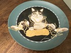 1992 Vandor Tabby Cat With Yarn Lowell Herrero Dessert Plate Caught In The Act 