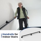 5ft Stair Handrail Indoor Wall Mounted Safety Rail For Seniors Black