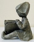 Vintage Hudson Pewter Little Girl Reading Book Figurine 013 Usa