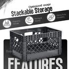 Juggernaut Storage 24qt Plastic Heavy-duty Milk Crate  Black