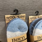 6 Pairs Born Outdoor Women   s Wool Blend Socks Shoe Size 4-10 Gray Blue New