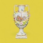 Antique Carl Thieme At Potschappel Porcelain Urn Hand Painted W applied Flowers