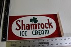 Nos Scarce 1950s Shamrock Ice Cream Dealer 2-sided Painted Metal Flange Sign Gas