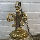 Vintage Hollywood Regency Style Mcm Clear Swag Hanging Lamp Light With Cord