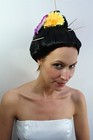 Wig Carnival Women Geisha Japan China Black Updo Flowers