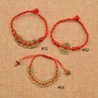 Chinese Feng Shui Coin Red String Wealth Lucky Bracelet Unisex Rope Adjustable