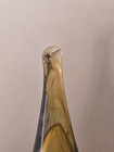 Vintage Hand Blown Glass Decanter Stopper Amber Honey Swirl Large 7  Tall