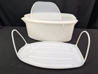 Tupperware 3-piece Roast Flavor Saver Keeper Lift Container Ham Chicken Vintage