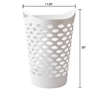  2 Pack  Mainstays Plastic Round Laundry Hamper  White  With Carrying Handles