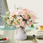 Artificial Silk Gardenia Flower In Vase Pink Table Centerpieces Home Decor