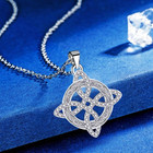 Witch Knot Full Zirconia Pendant Necklace Witchcraft Good Luck Amulet Magic