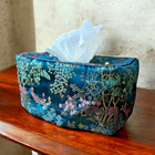 Asian Inspired Brocade Fabric Tissue Box Cover - Standard Size - Home Decor