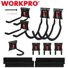 Workpro 64  Garden Tool Organizer Wall Mount Heavy Duty 8 Hooks Hangers 4 Rails