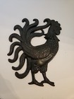 Rooster Cast Iron Black Plaque Decorative Wall Hanging Decor 8 x9 