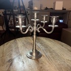 A Very Beautiful Vintage And Stately Metal Candelabra With Space For 5 Candles