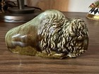 Roseville Rare Bison Buffalo Coin Bank Brown Green