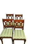 Vintage Reupholstered Mahogany Interlocking Circle Back Dining Chairs  set Of 4 