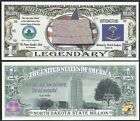 North Dakota State Million Dollar W Map  Seal  Flag  Capitol - Lot Of 10 Bills 