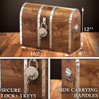 Handmade Pirate Treasure Chest With Lock And Keys 16 X 12 Inch Vintage Wooden Us