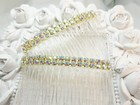 Double Row Ab Clear Crystal Rhinestone Hair Comb Pair Gold Tone Settings