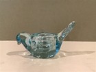 Aqua Glass Bird Votive Tea Light Candle Holder