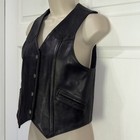 New Bikers Choice Leather Biker Vest Womens 8 S M Black Snap Front Motorcycle
