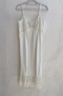 Vintage Van Raalte Usa Xl Lace Full Slip Nylon White Scalloped Edge