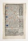 Authentic Antique 1526 Book Of Hours Leaf With Gold Leaf Illuminated Capitols